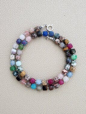 MIXED GEMSTONE NECKLACE--18"